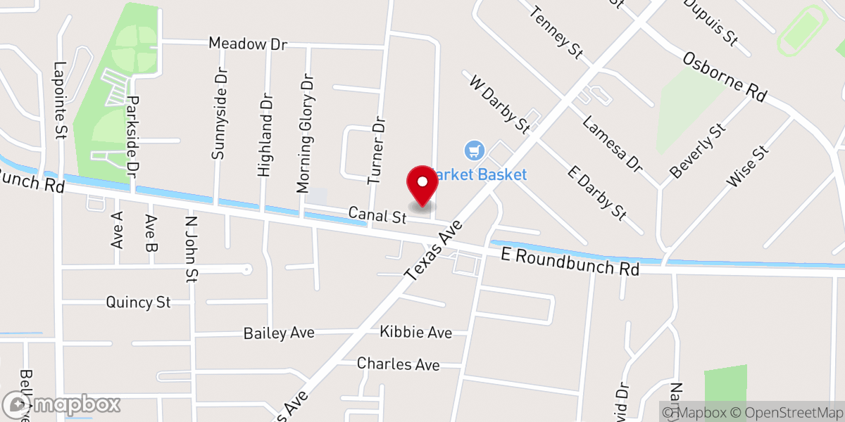 Map showing location of Bridge City Church of Christ
