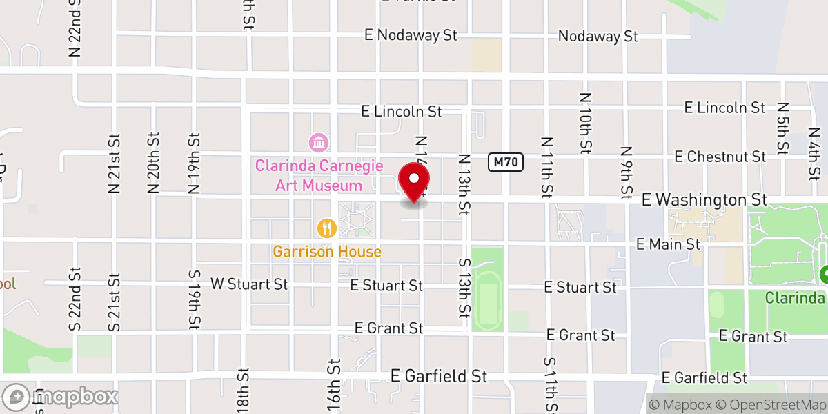 Map showing location of Grace Ministry Center