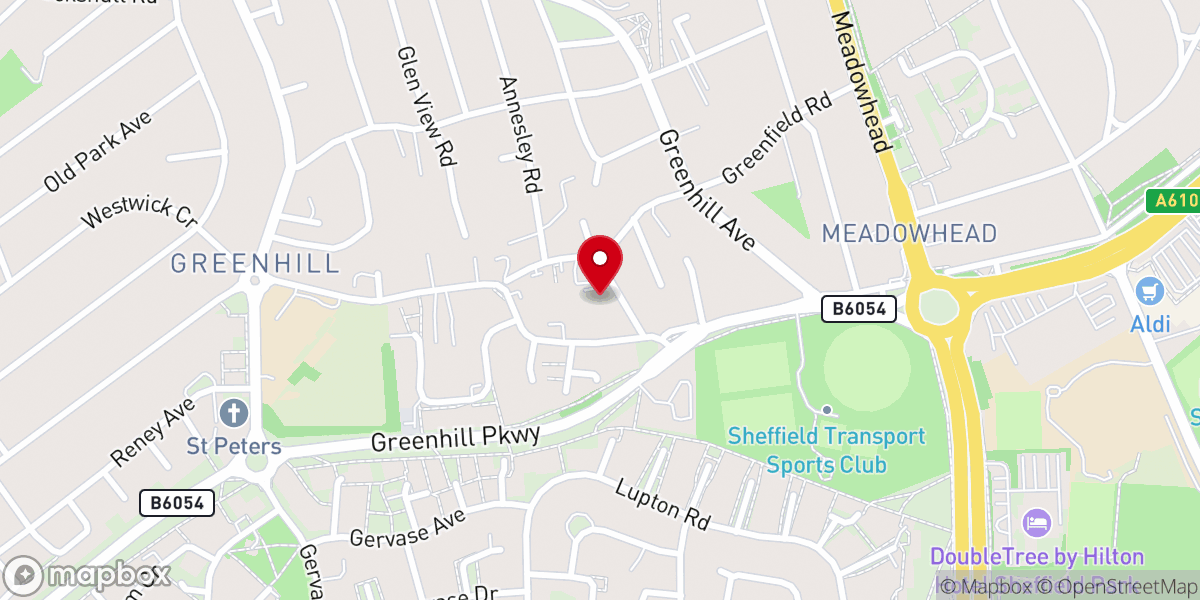 Map showing location of Greenhill Methodist Church