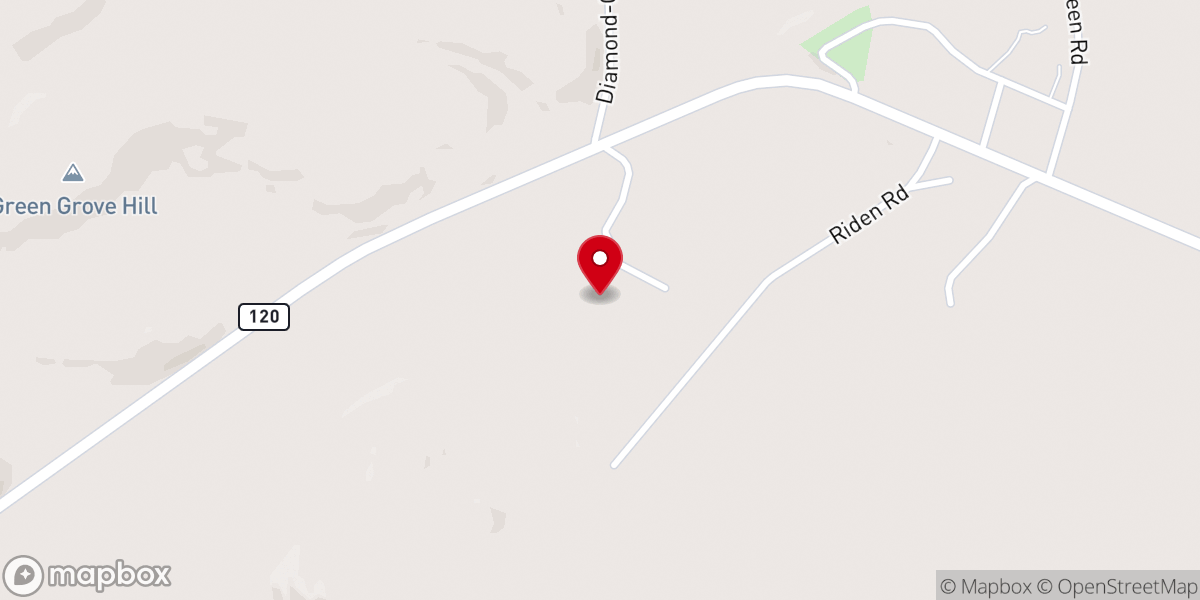 Map showing location of Green Grove Church