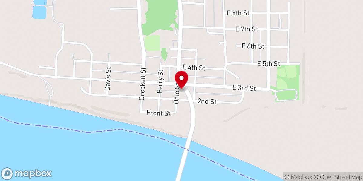 Map showing location of Brookport City Hall