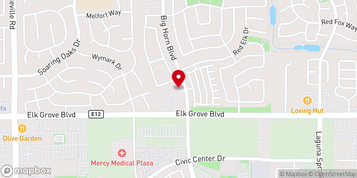 Map showing location of Elk Grove Presbyterian Church