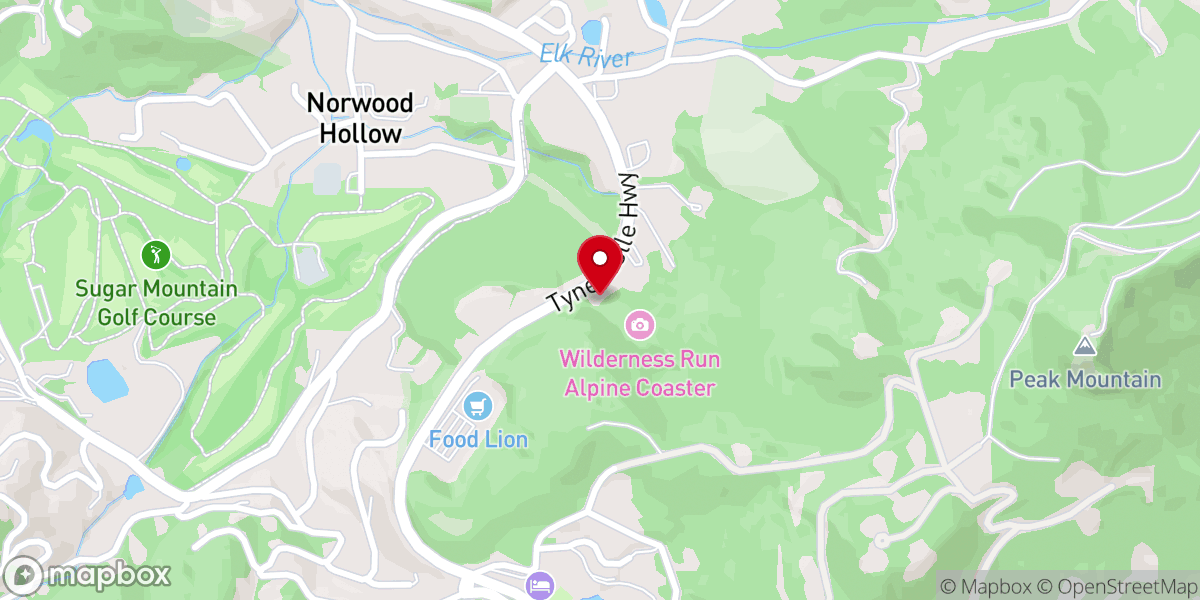 Map showing location of Wilderness Run Adventure Course
