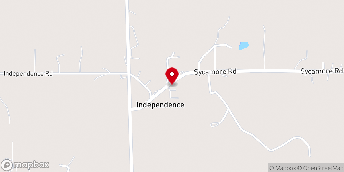 Map showing location of Independence Methodist Church