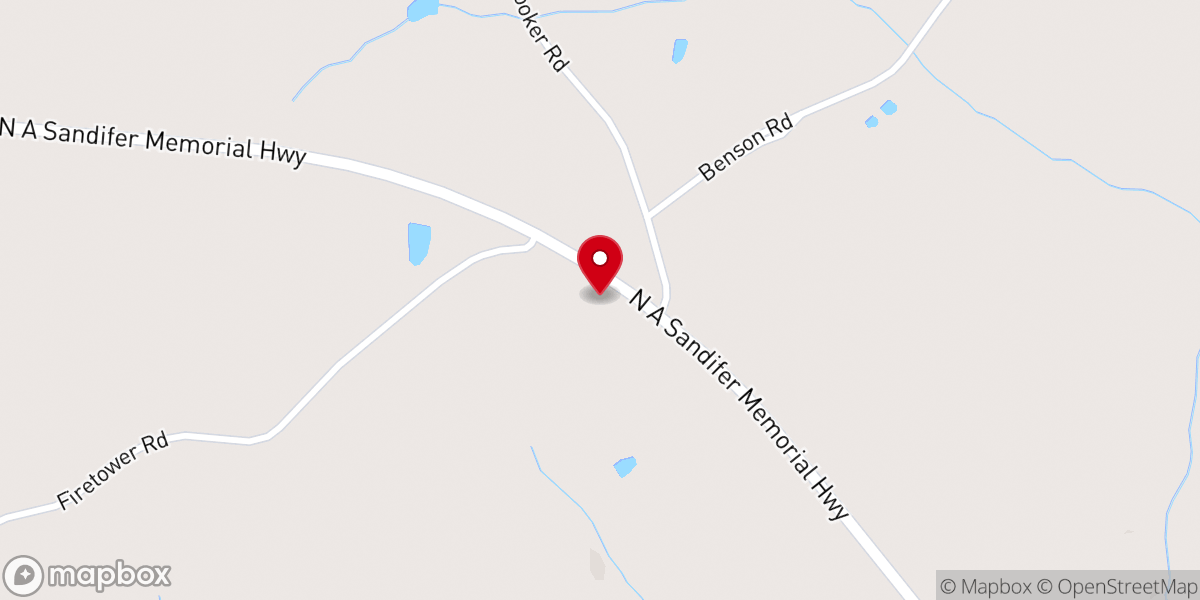 Map showing location of Bible Church