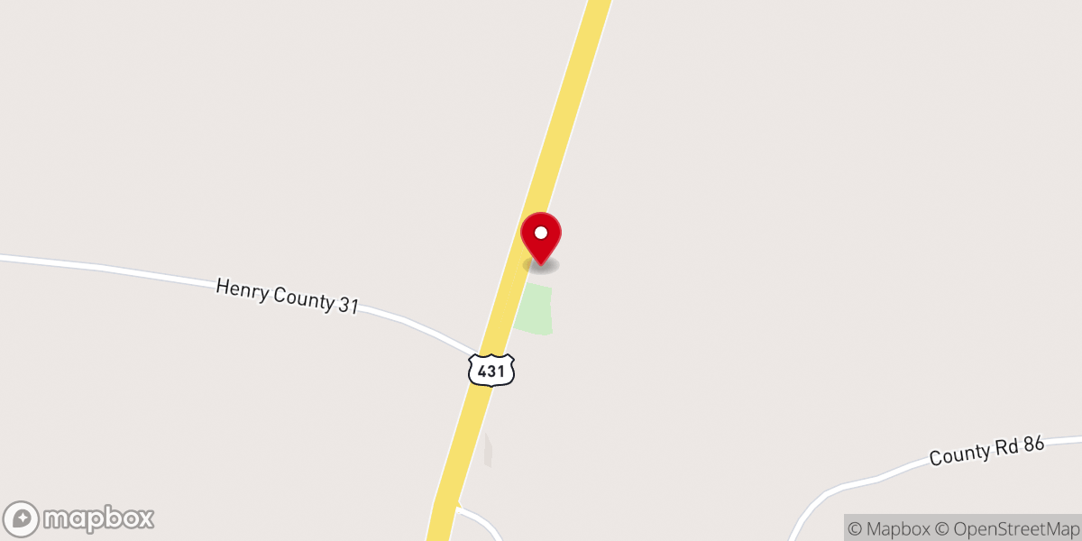 Map showing location of County Line Primitive Baptist Church