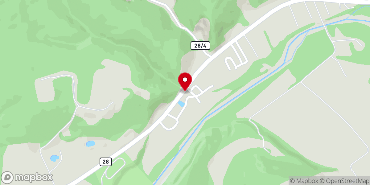 Map showing location of Smoke Hole Log Cabin Resort