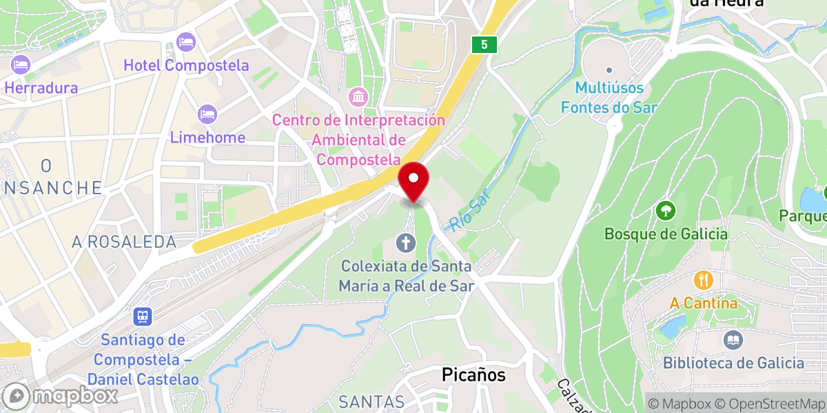 Map showing location of Capilla de San Blas