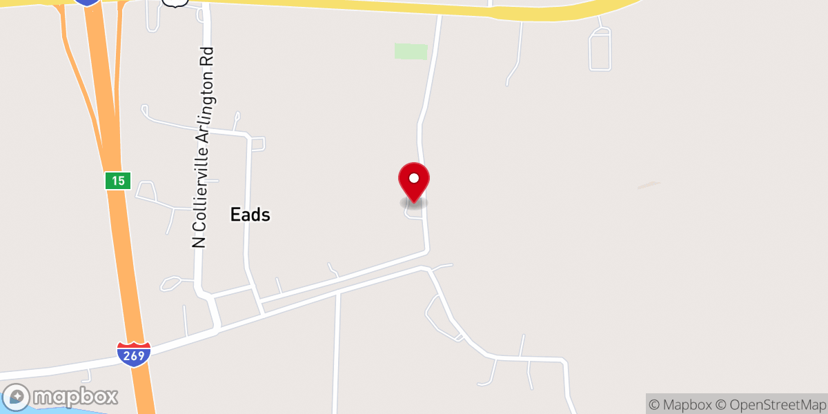 Map showing location of First Baptist Church-Eads Food Pantry - Food Distribution Center