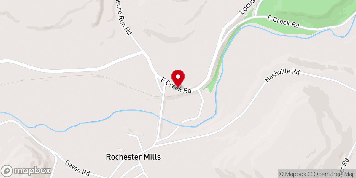 Map showing location of Rochester Mills Presbyterian Church
