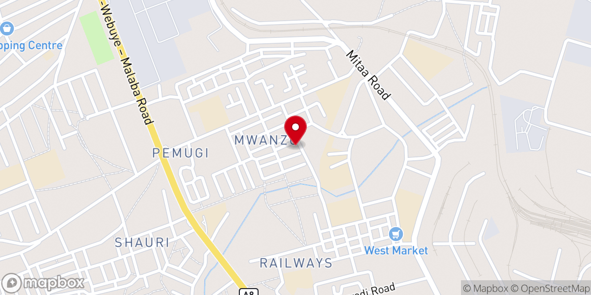 Map showing location of Full Gospel Churches Of Kenya (Mwanzo)