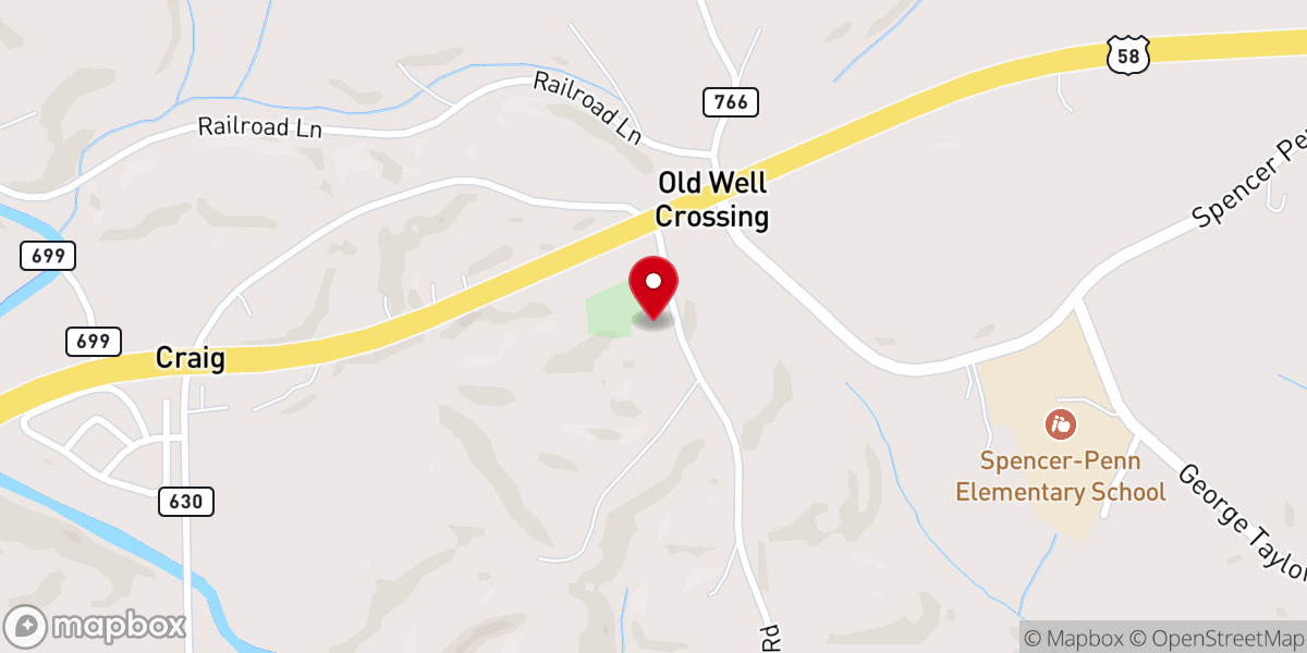 Map showing location of Old Well Christian Church