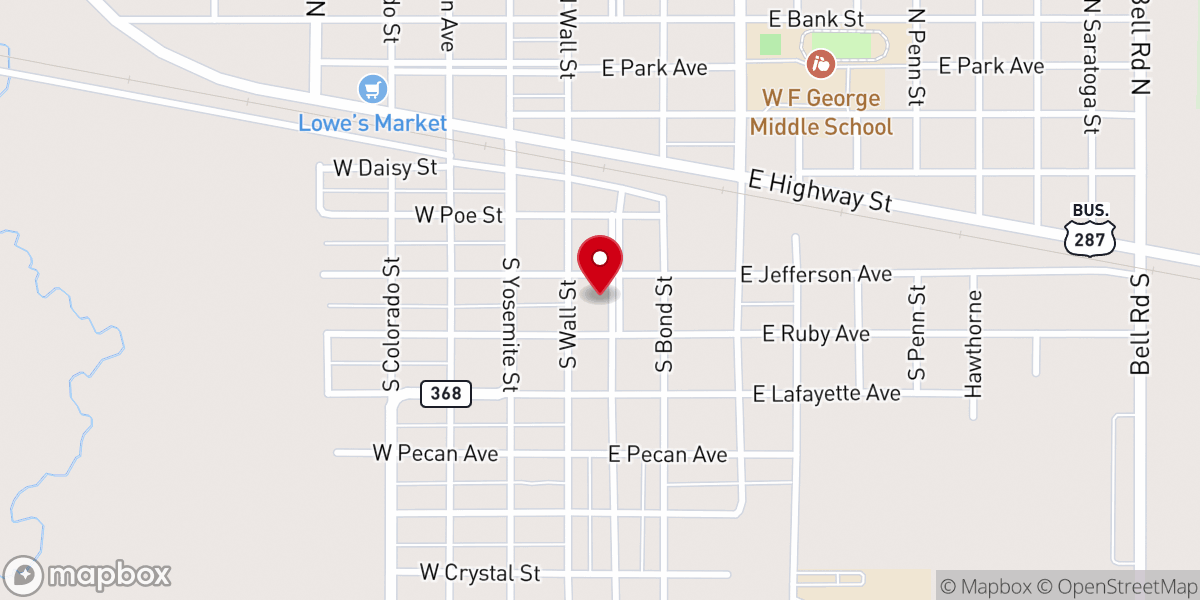 Map showing location of Faith Baptist Church Clothes Closet