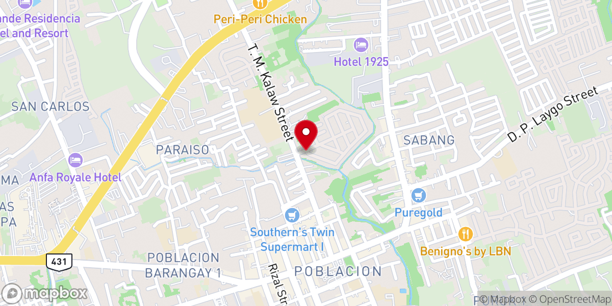 Map showing location of Holy Spirit Fishgen Church Lipa Office