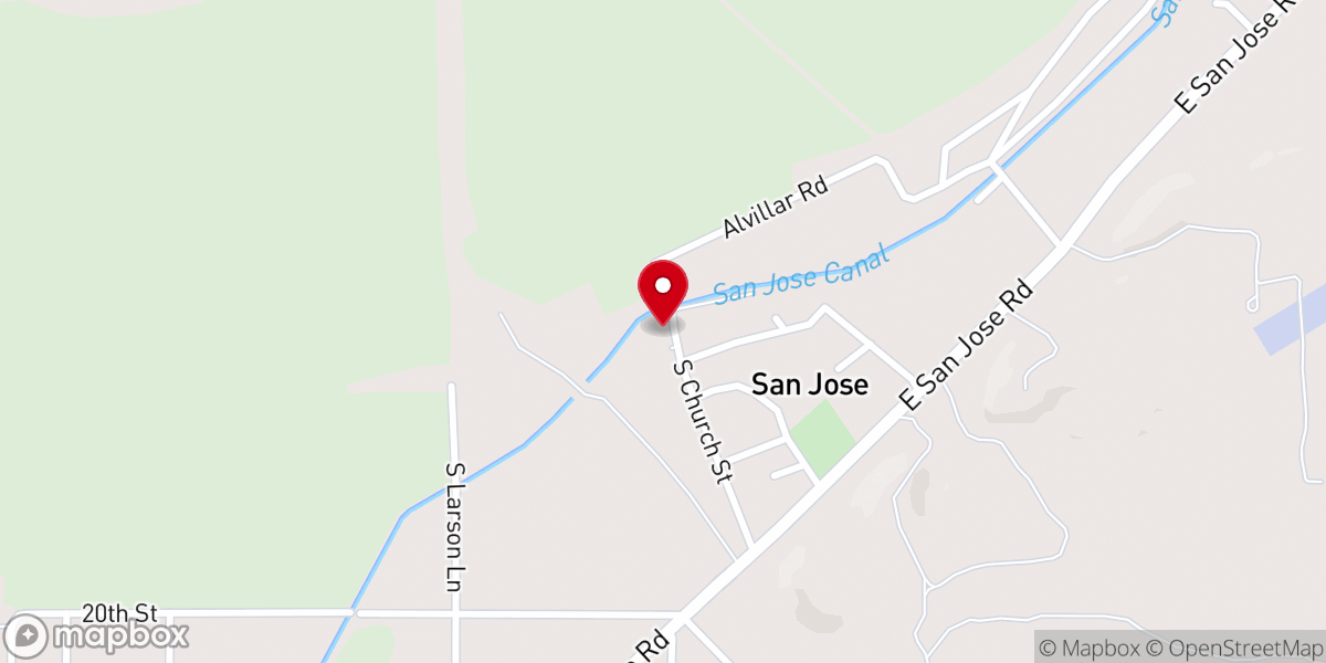 Map showing location of San Jose Mission Church