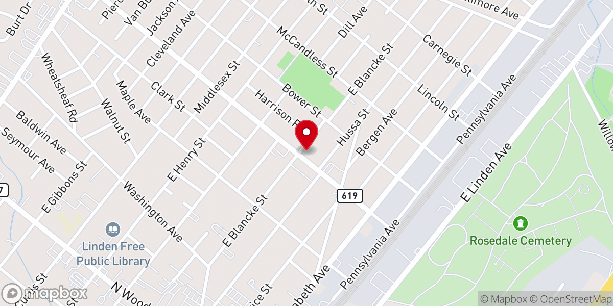Map showing location of Iglesia Pentecostal De Jesuscristo de Linden