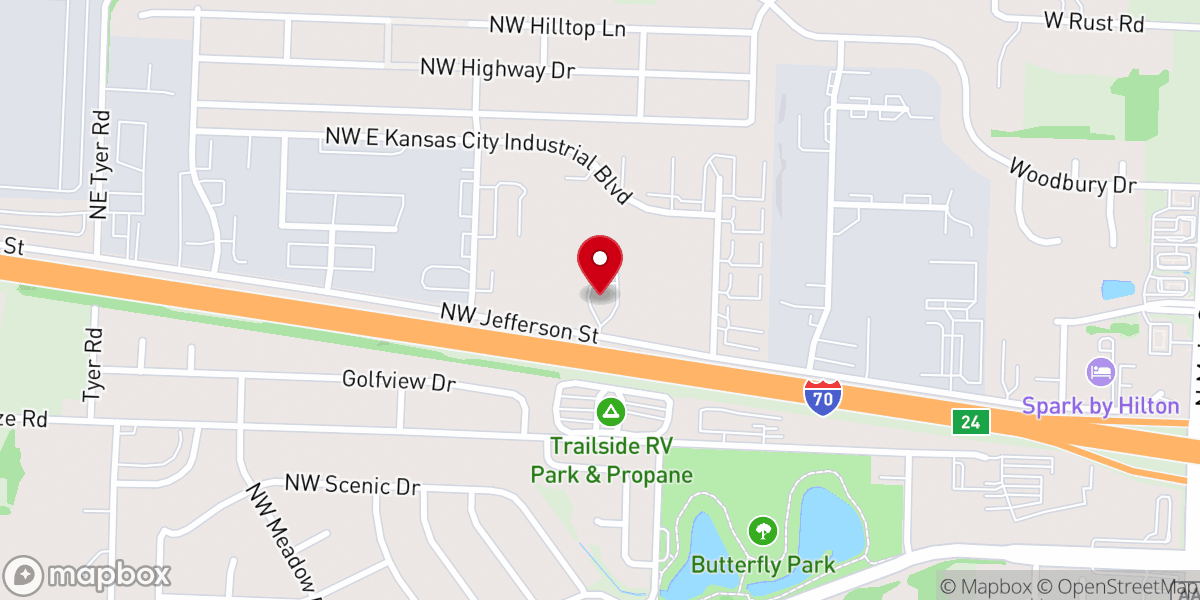 Map showing location of Crossroads Church