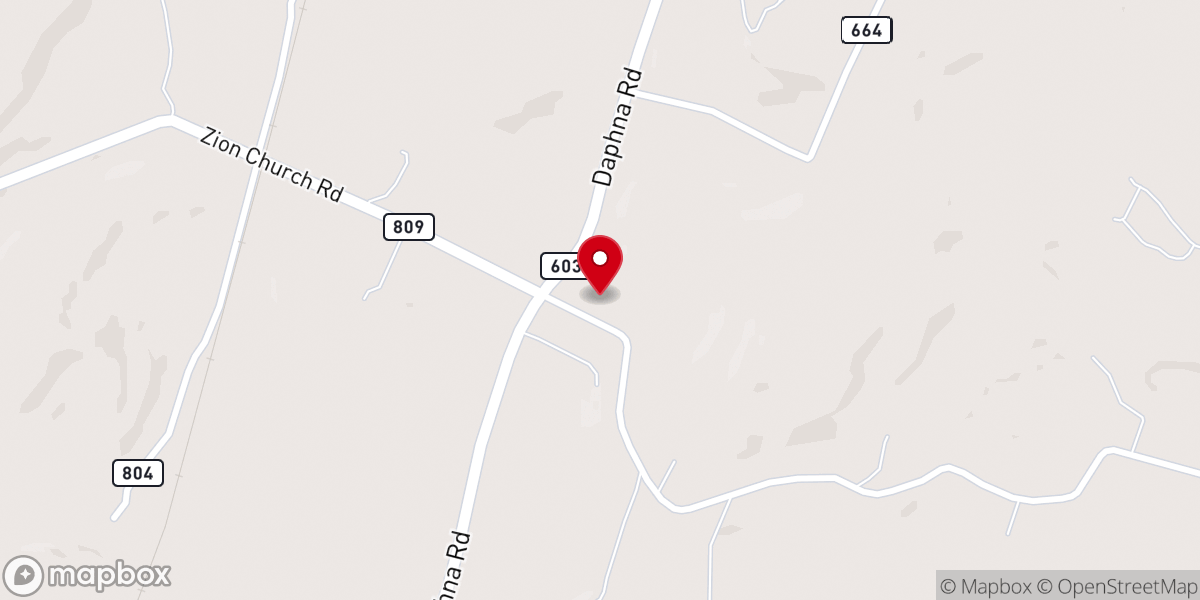 Map showing location of Zion Mennonite Church