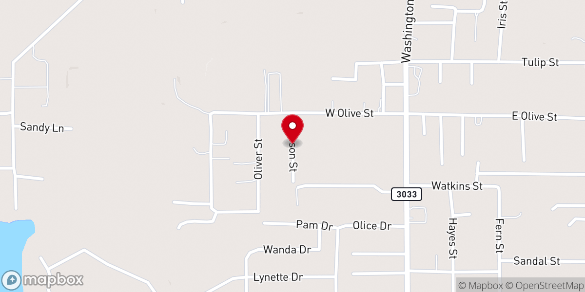 Map showing location of West Monroe Pentecostal Church