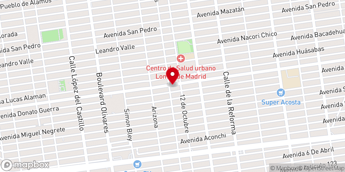 Map showing location of Iglesia Cristiana interdenominacional