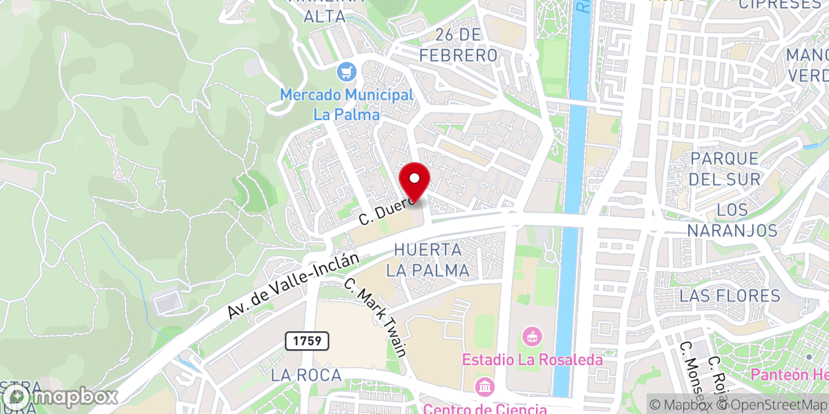 Map showing location of Parroquia Jesús Obrero
