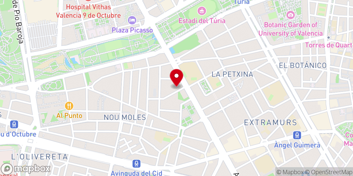 Map showing location of Iglesia Bautista de Valencia