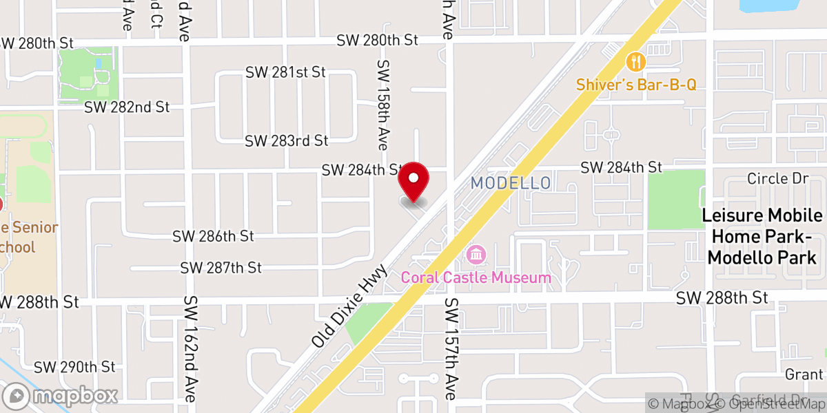Map showing location of Homestead Spanish SDA Church