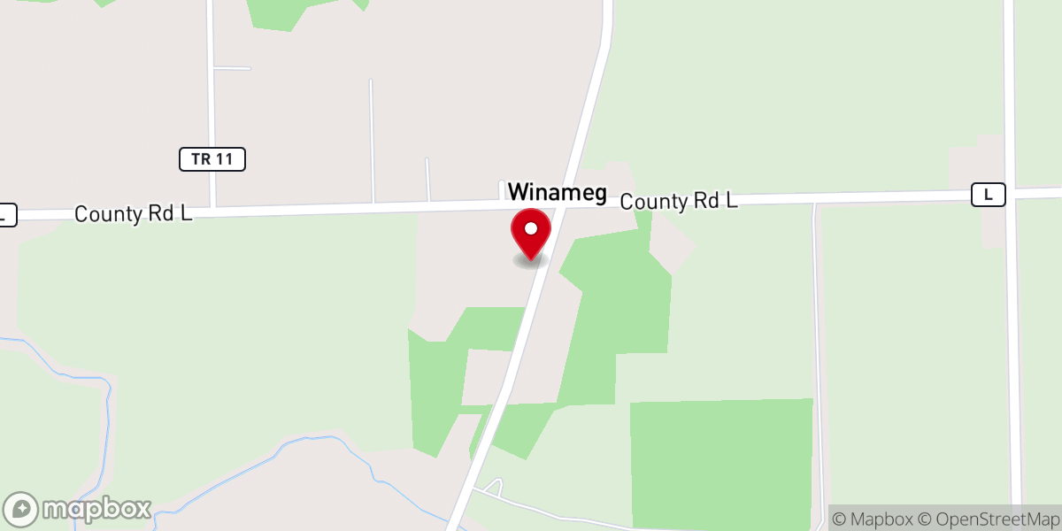 Map showing location of Winameg Christian Church
