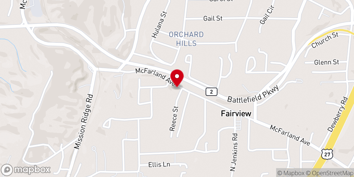 Map showing location of Church of the Nazarene- Fairview Location