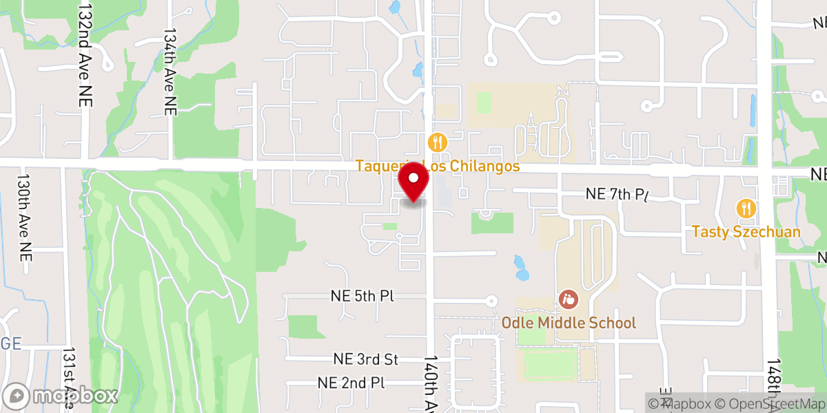 Map showing location of Bellevue Neighborhood Church