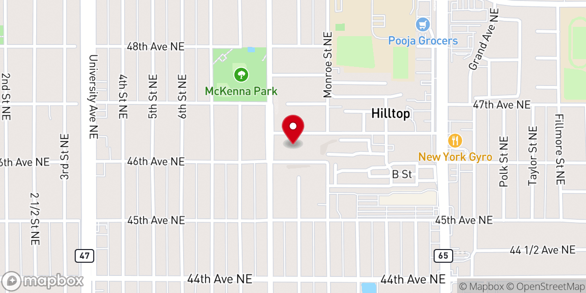 Map showing location of Heaven Evangelical Church of Minnesota