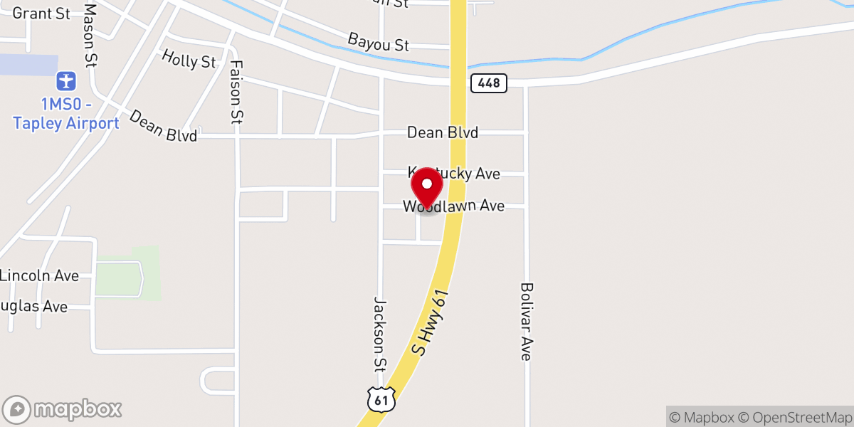 Map showing location of Mt. Zion M.B. Church