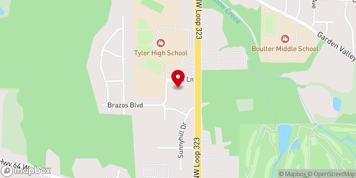 Map showing location of Westwood Baptist Church