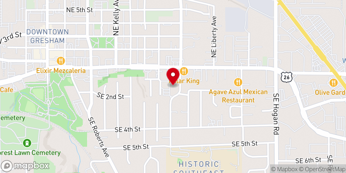 Map showing location of Gresham Spanish Seventh-day Adventist Church