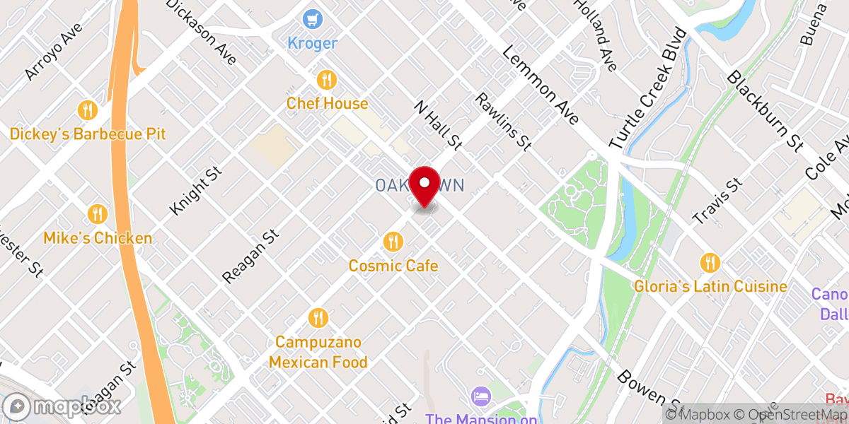 Map showing location of Oak Lawn United Methodist Church