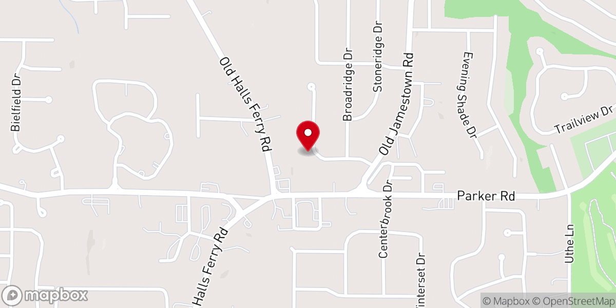 Map showing location of Black Jack Baptist Church