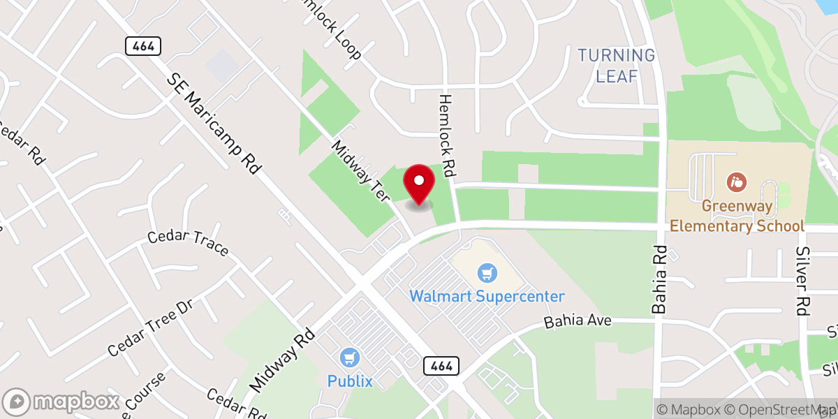 Map showing location of Iglesia Cristiana Ocala