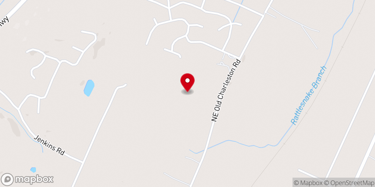 Map showing location of The Barn at Hickory Hills