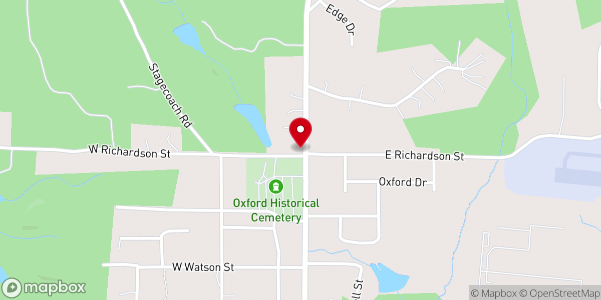 Map showing location of Mt Zion First Baptist Church