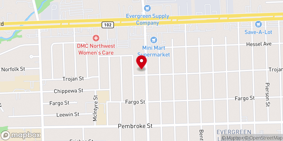 Map showing location of New Hope Tabernacle