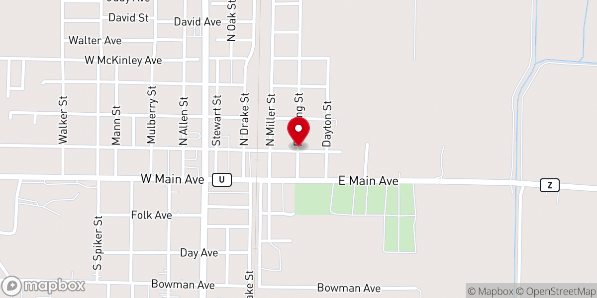 Map showing location of bernie general baptist pantry