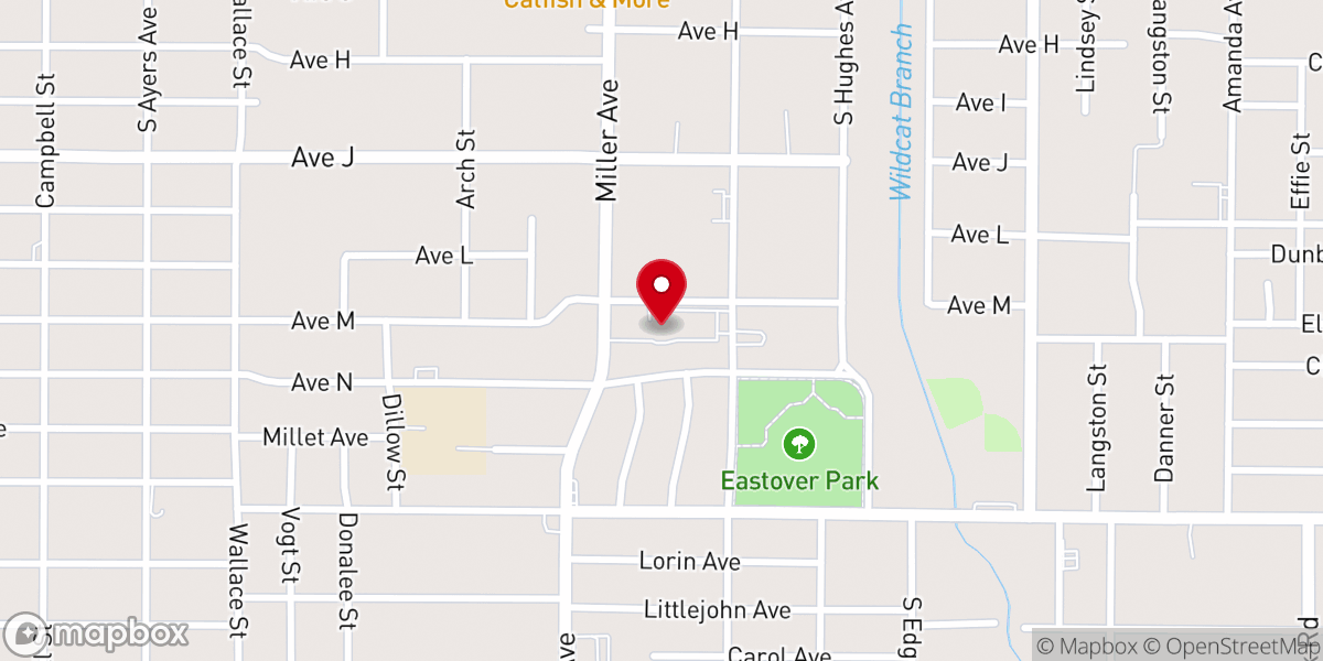 Map showing location of Rising Star Baptist Church