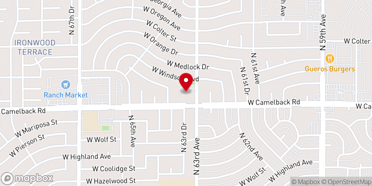 Map showing location of St Andrew's Episcopal Church