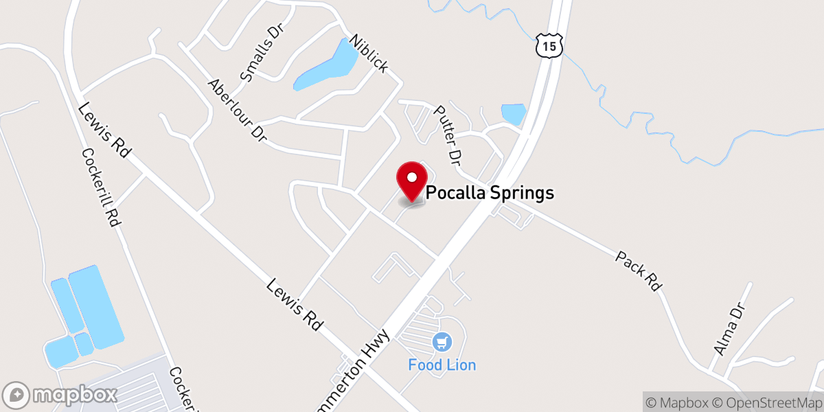 Map showing location of Alice Drive Baptist Church: Pocalla Campus