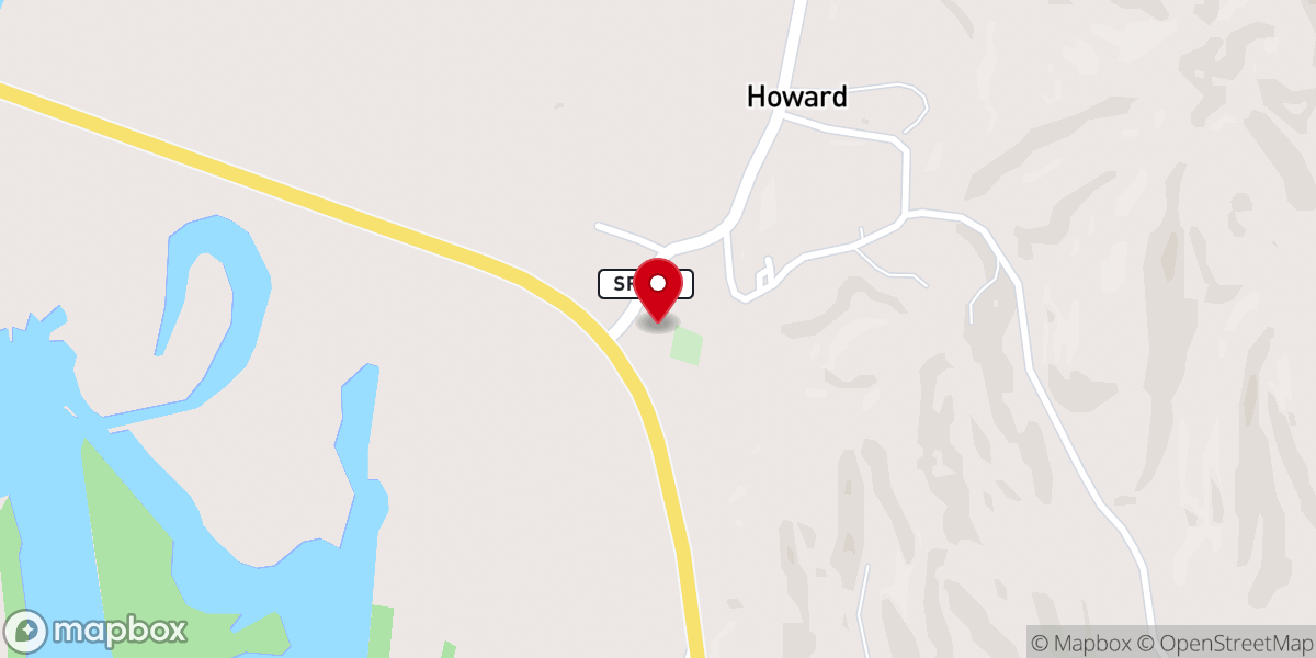 Map showing location of Howards Community Church