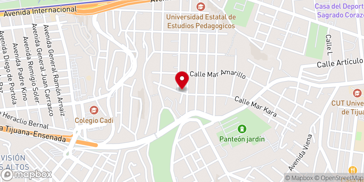 Map showing location of Iglesia Cristiana El Alfa y la Omega