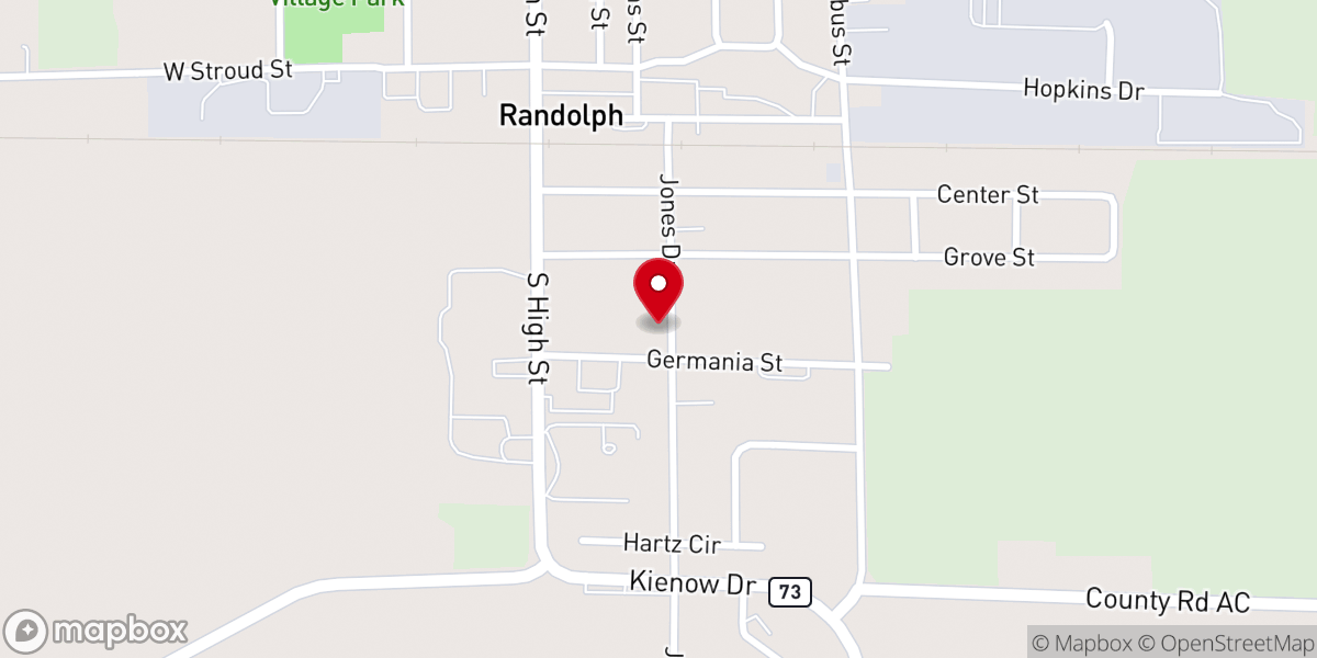 Map showing location of Frieden's Evangelical Lutheran Church