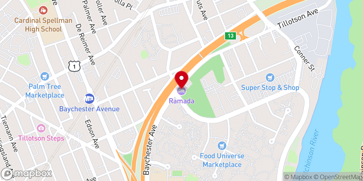 Map showing location of Ramada by Wyndham Bronx