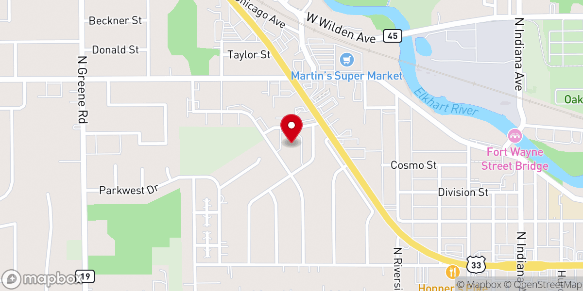 Map showing location of First Assembly of God Church