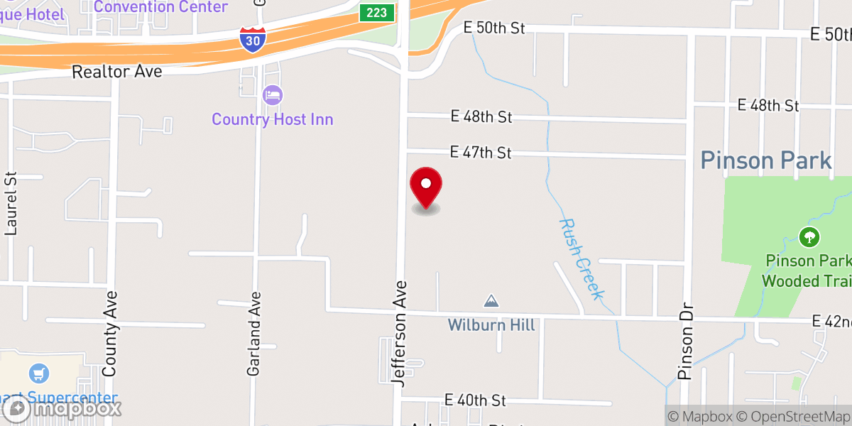 Map showing location of Corner Pointe Assembly of God